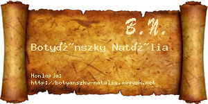 Botyánszky Natália névjegykártya